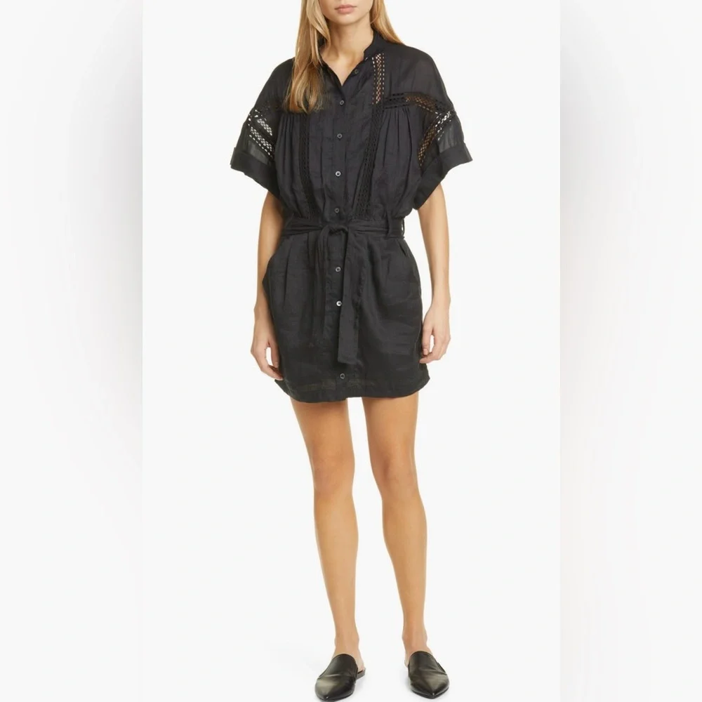 Frame Linen Eyelet Mini Dress NWOT - Picture 3 of 9